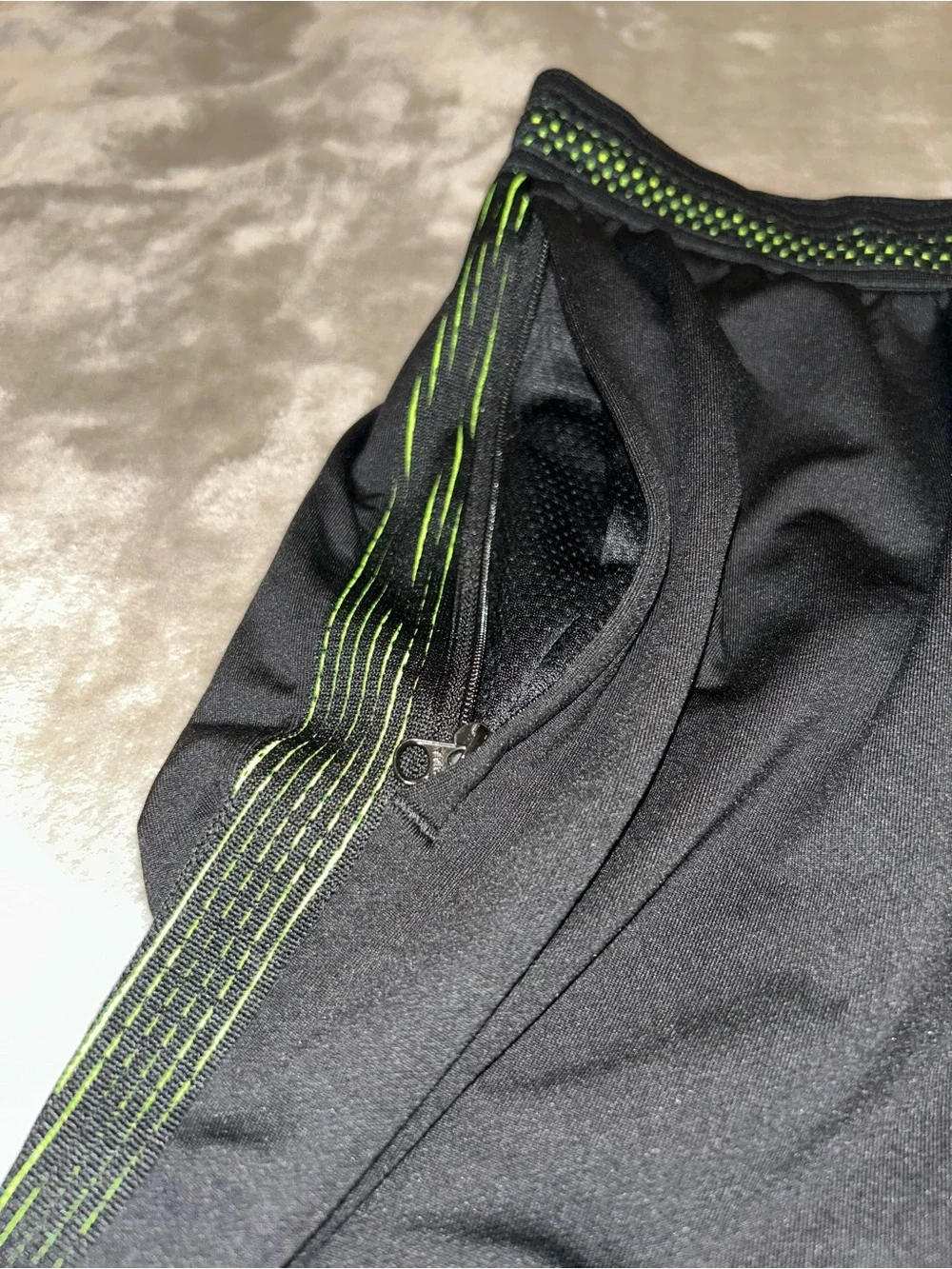 Kids XL Nike Black Joggers with Neon Yellow Swoosh
